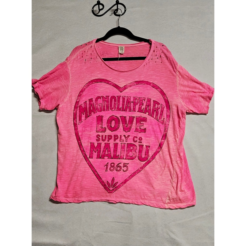 Pink Magnolia Pearl Short Sleeve 1865 Tee #1443 In Azalea Pink One Size